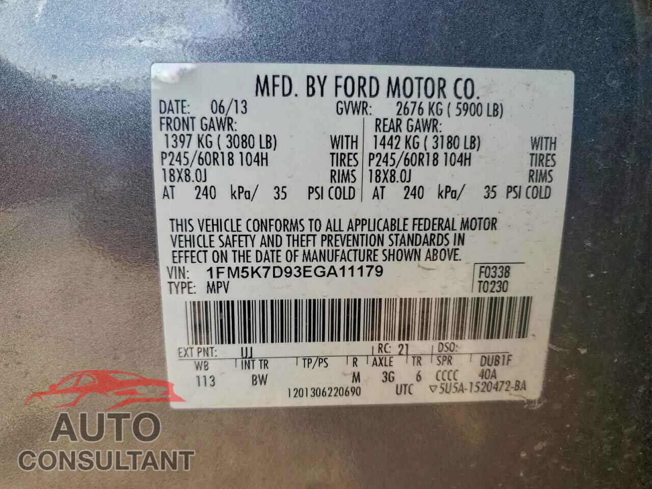 FORD EXPLORER 2014 - 1FM5K7D93EGA11179