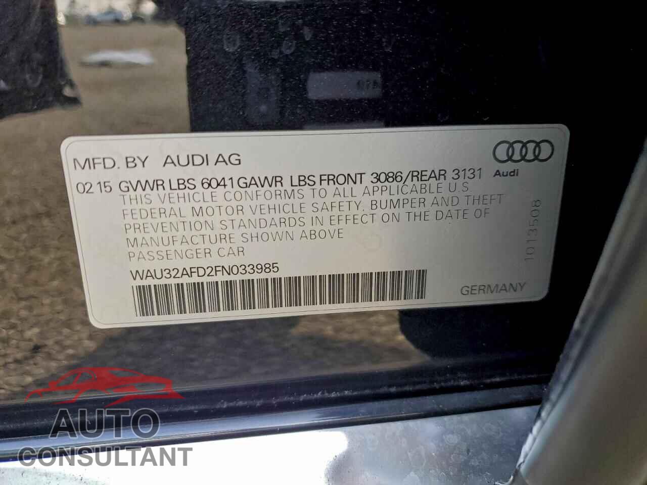 AUDI A8 2015 - WAU32AFD2FN033985