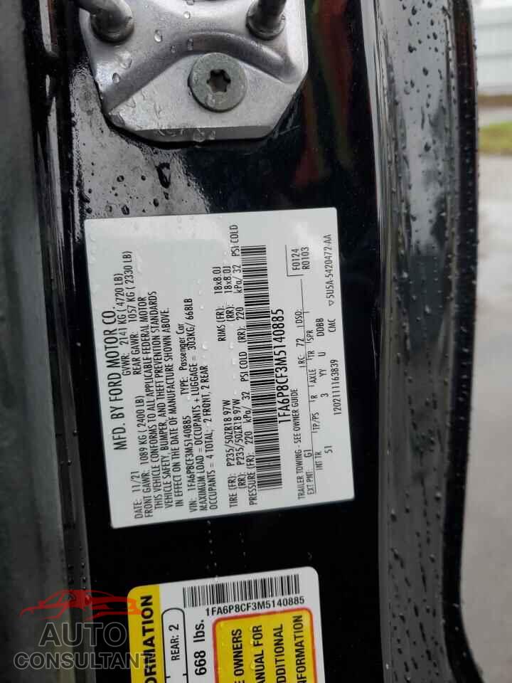 FORD MUSTANG 2021 - 1FA6P8CF3M5140885