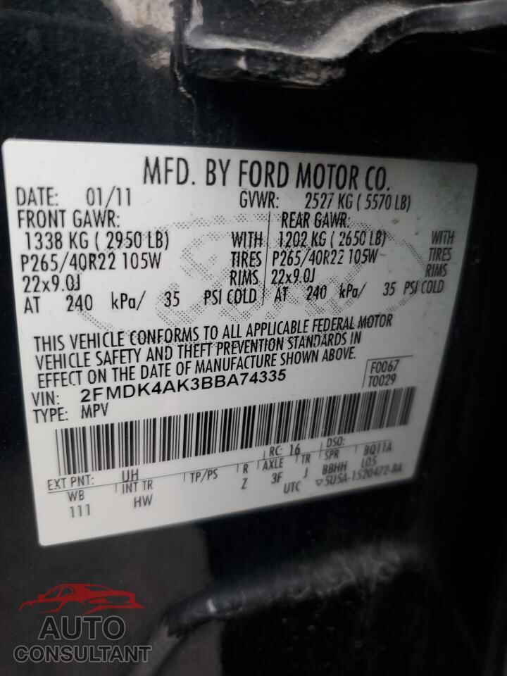 FORD EDGE 2011 - 2FMDK4AK3BBA74335