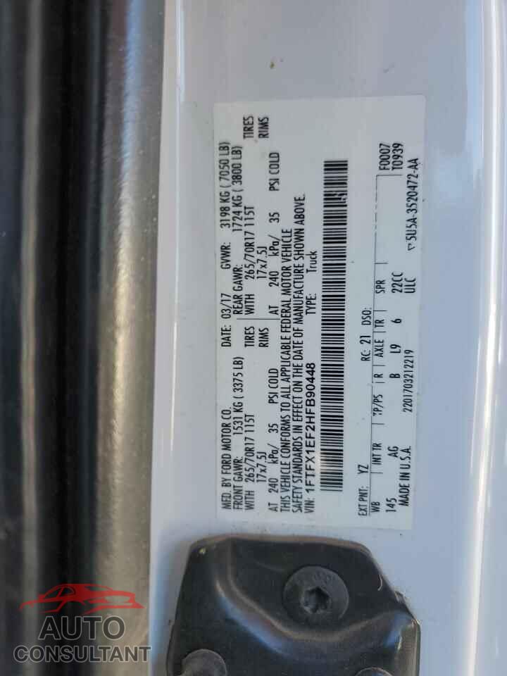 FORD F-150 2017 - 1FTFX1EF2HFB90448