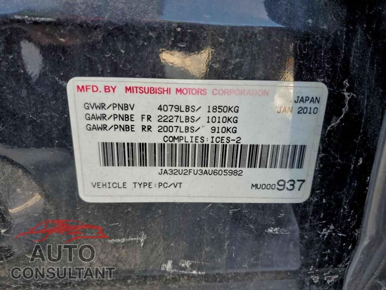 MITSUBISHI LANCER 2010 - JA32U2FU3AU605982