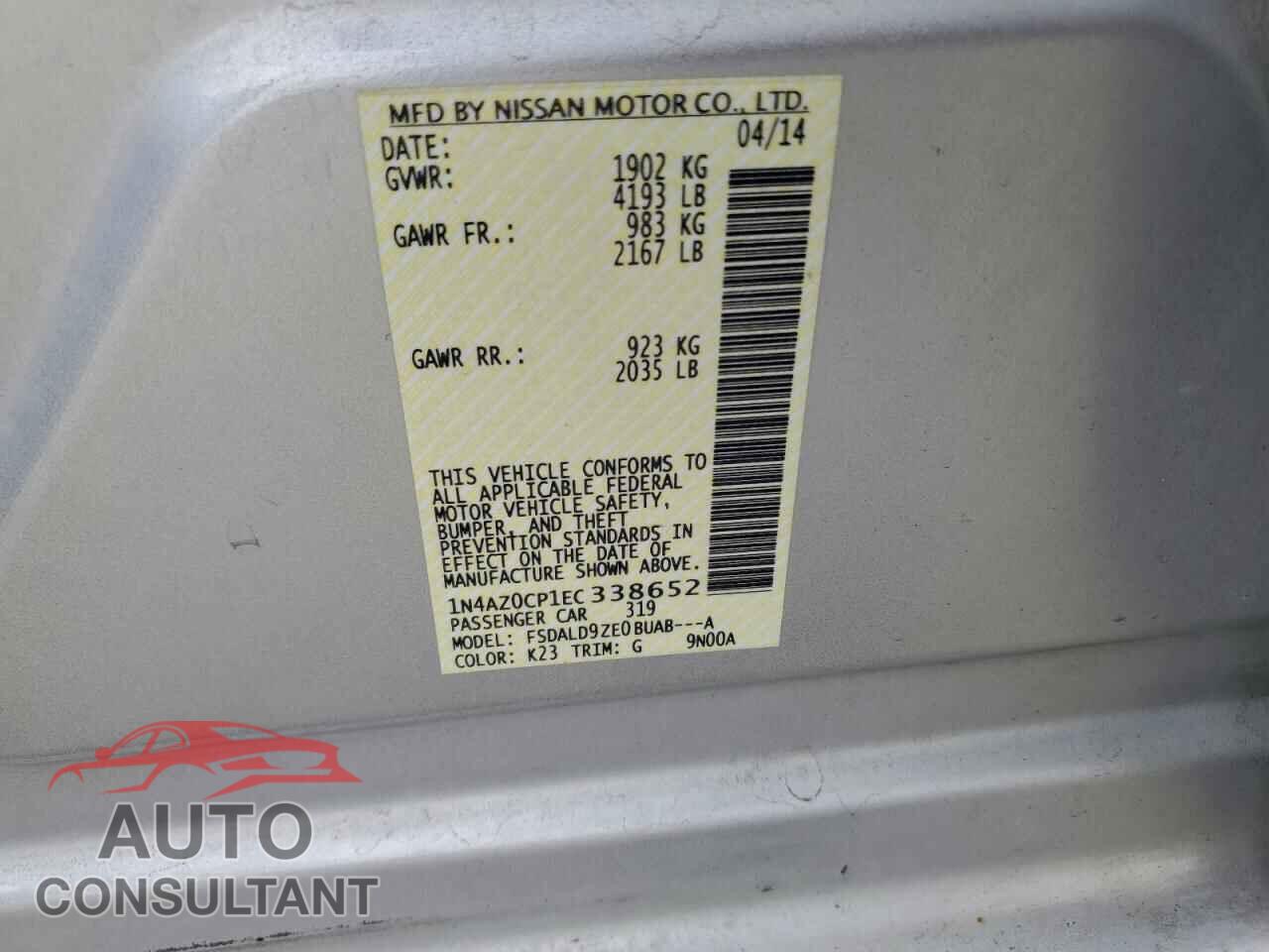 NISSAN LEAF 2014 - 1N4AZ0CP1EC338652