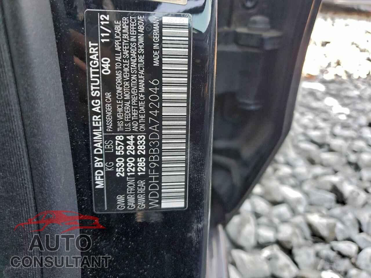 MERCEDES-BENZ E-CLASS 2013 - WDDHF9BB3DA742046