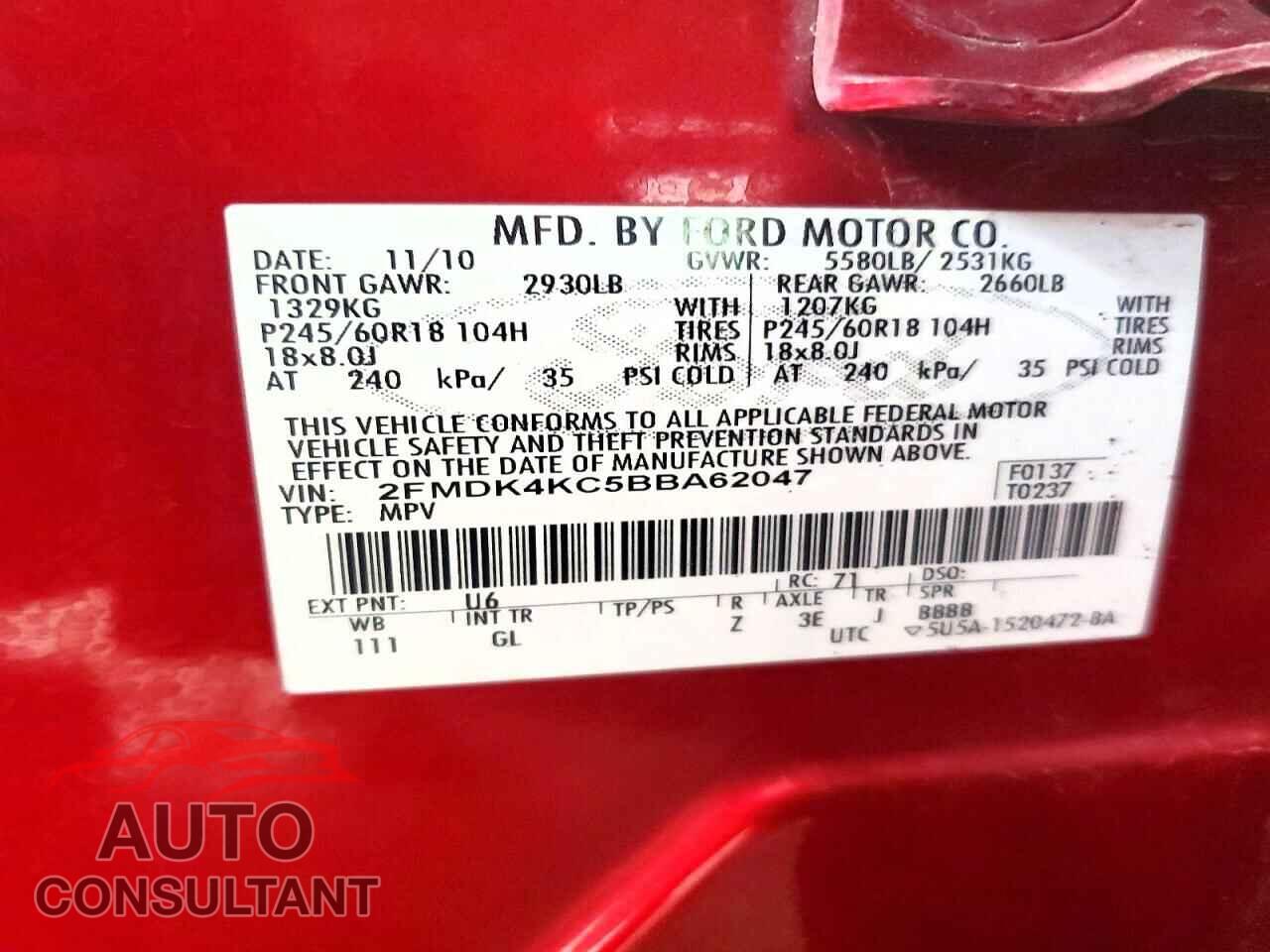FORD EDGE 2011 - 2FMDK4KC5BBA62047