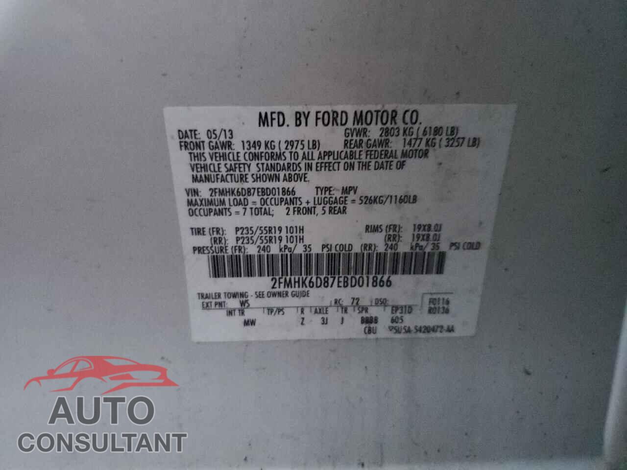 FORD FLEX 2014 - 2FMHK6D87EBD01866