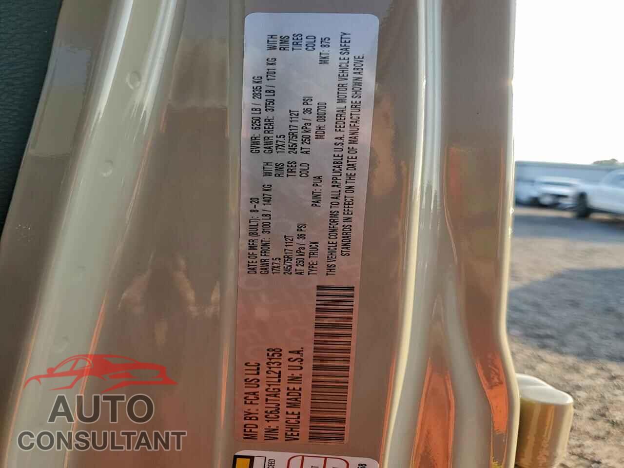 JEEP GLADIATOR 2020 - 1C6JJTAG1LL213158