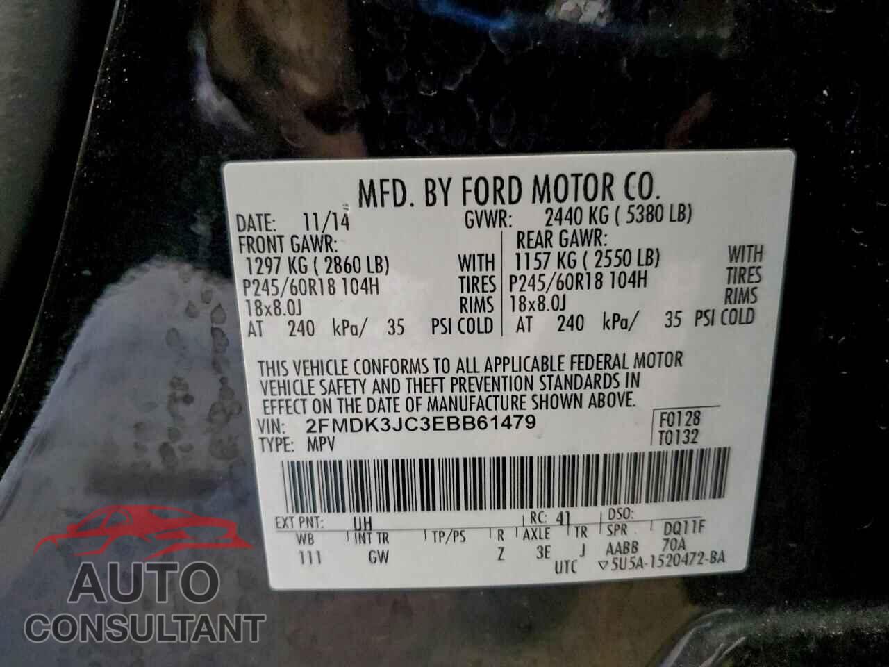 FORD EDGE 2014 - 2FMDK3JC3EBB61479
