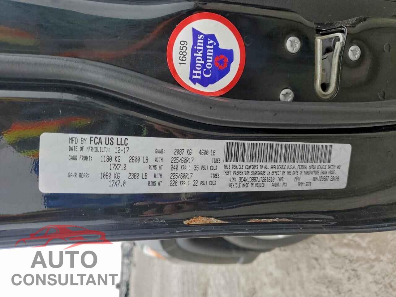 JEEP COMPASS 2018 - 3C4NJDBB7JT261610