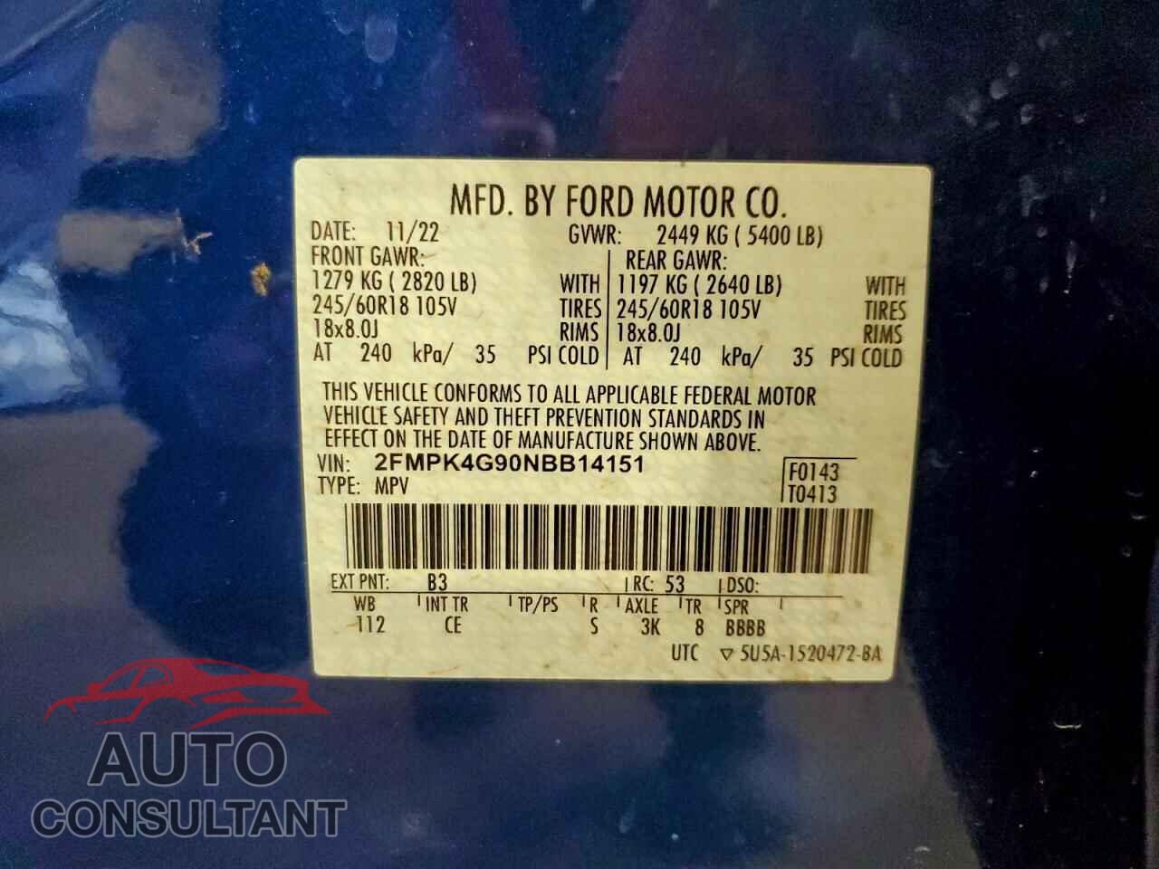 FORD EDGE 2022 - 2FMPK4G90NBB14151