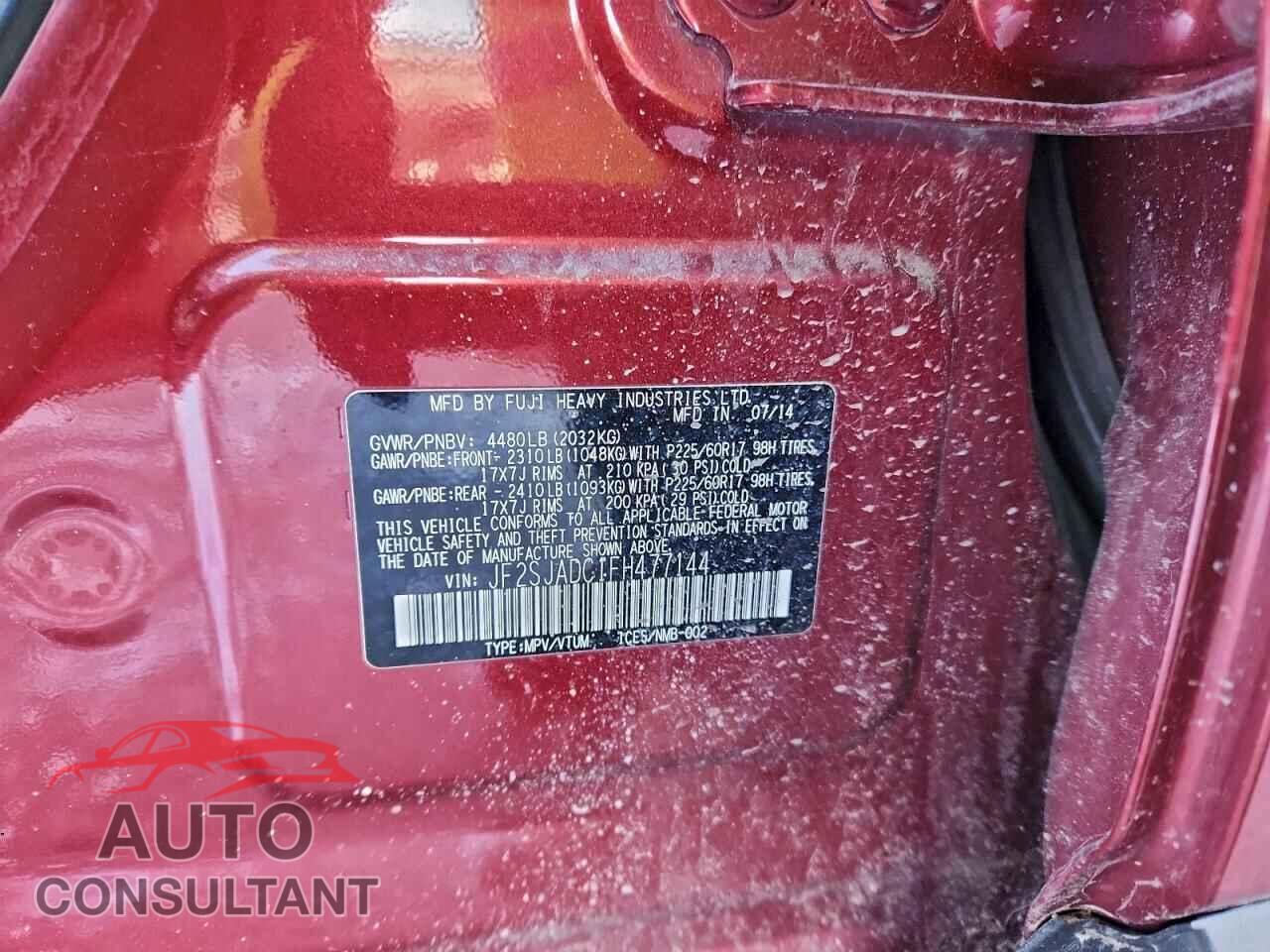 SUBARU FORESTER 2015 - JF2SJADC1FH477144