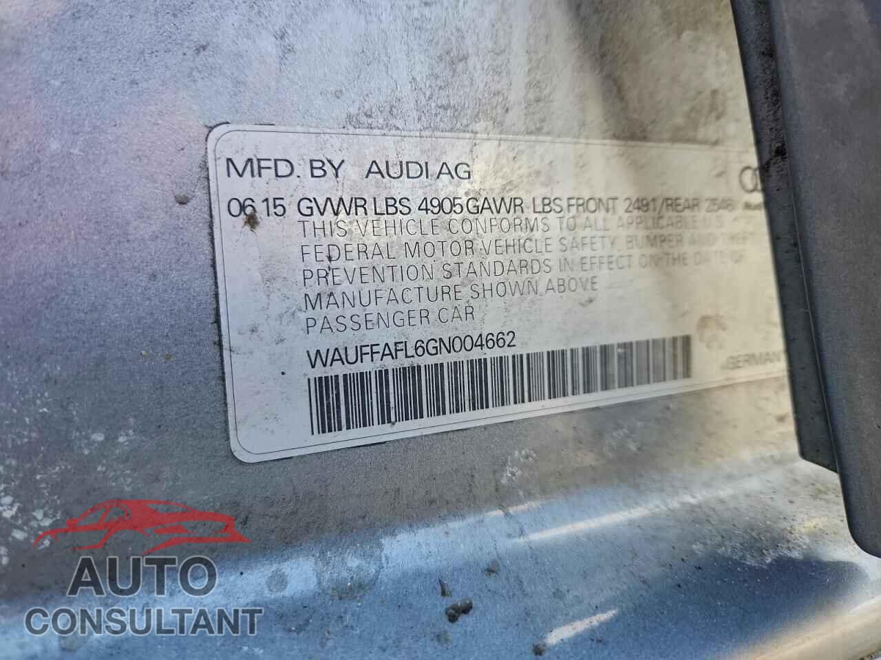AUDI A4 2016 - WAUFFAFL6GN004662