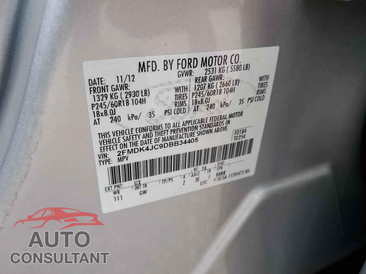 FORD EDGE 2013 - 2FMDK4JC9DBB34405