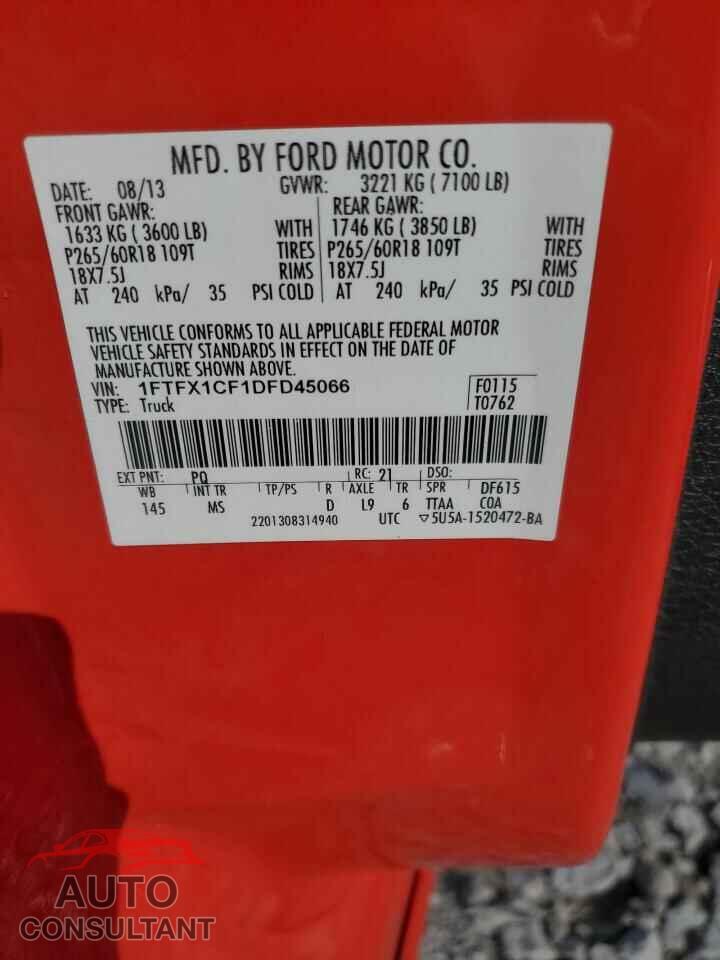 FORD F-150 2013 - 1FTFX1CF1DFD45066