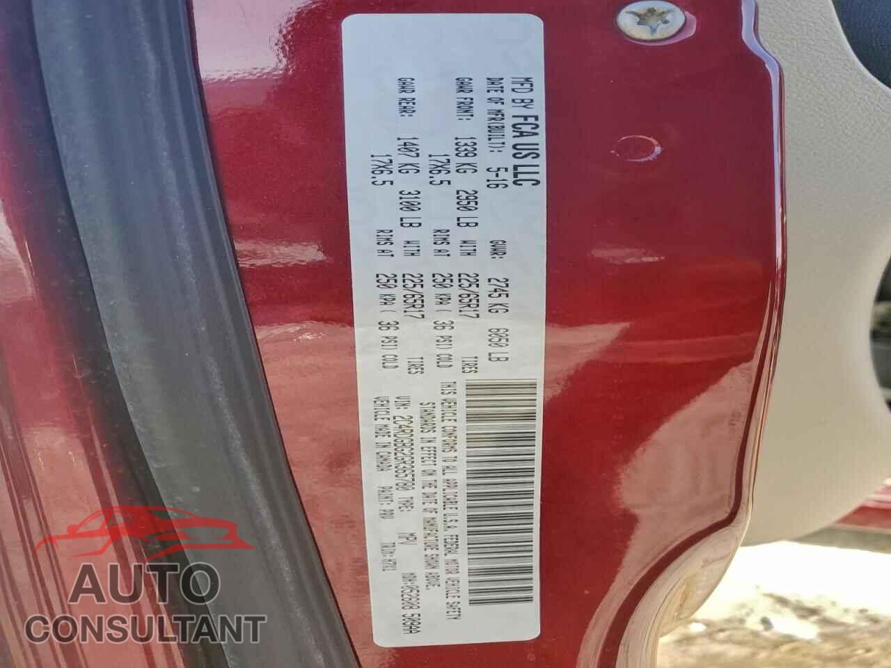 DODGE CARAVAN 2016 - 2C4RDGBG2GR365780