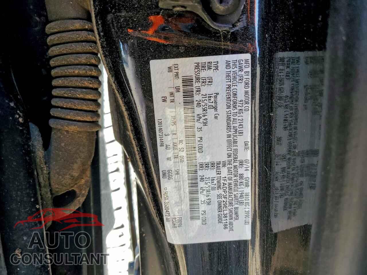 FORD FOCUS 2014 - 1FADP3F29EL381186