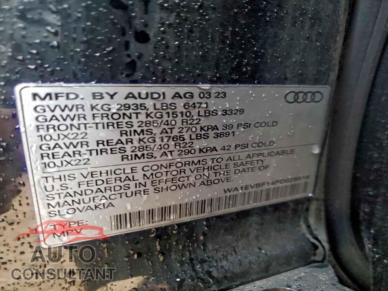 AUDI Q8 2023 - WA1EVBF14PD025516