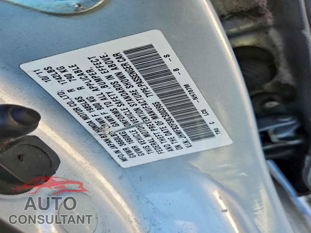HONDA CIVIC 2012 - JHMFB2F58CS003965