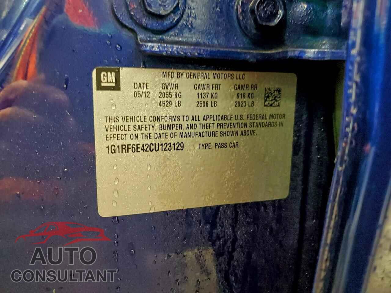 CHEVROLET VOLT 2012 - 1G1RF6E42CU123129