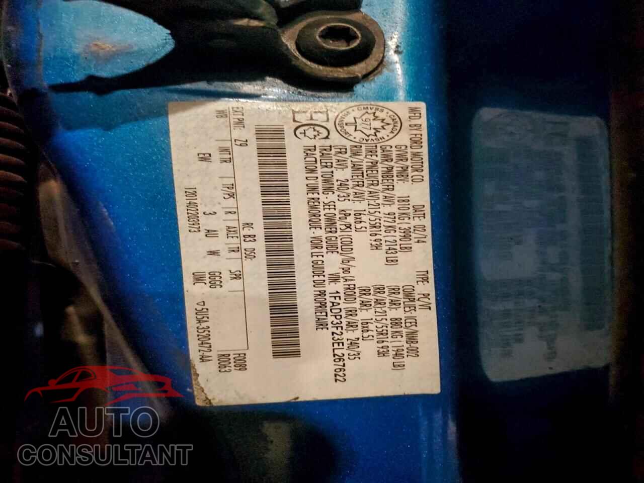 FORD FOCUS 2014 - 1FADP3F23EL267622