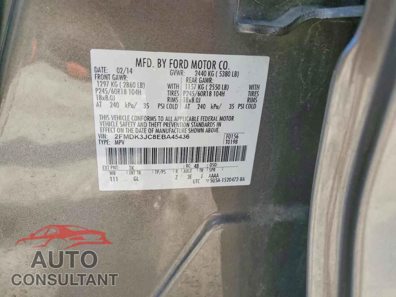 FORD EDGE 2014 - 2FMDK3JC8EBA45436