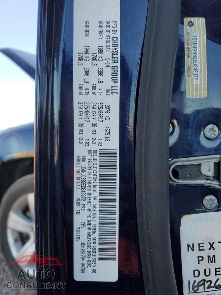 JEEP COMPASS 2014 - 1C4NJDBB2ED842072