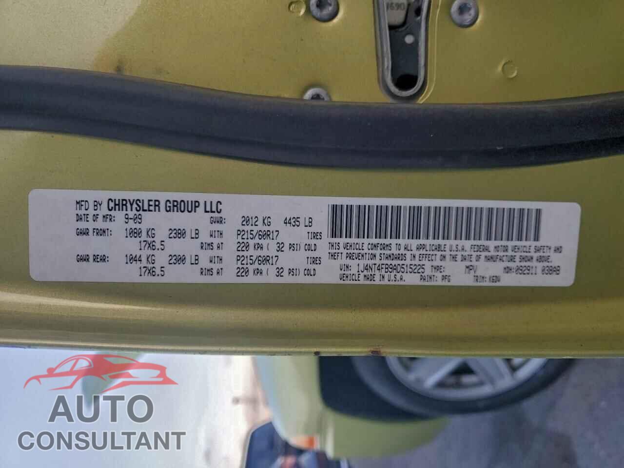 JEEP COMPASS 2010 - 1J4NT4FB9AD515225