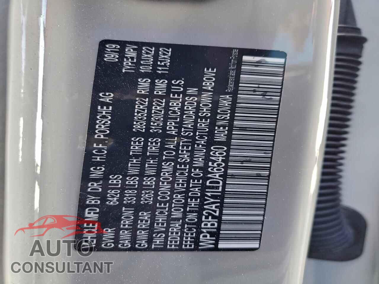PORSCHE CAYENNE 2020 - WP1BF2AY1LDA65460