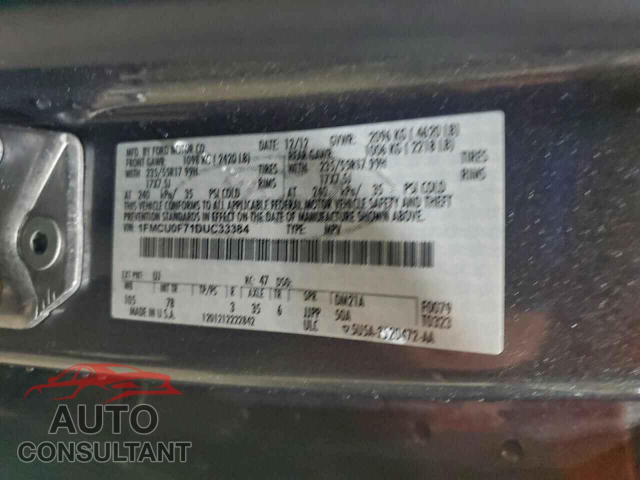 FORD ESCAPE 2013 - 1FMCU0F71DUC33384