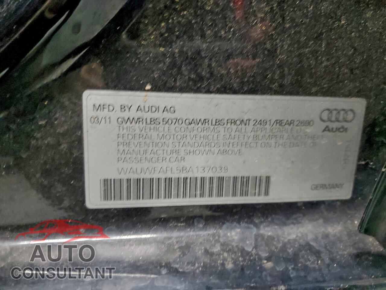 AUDI A4 2011 - WAUWFAFL5BA137039