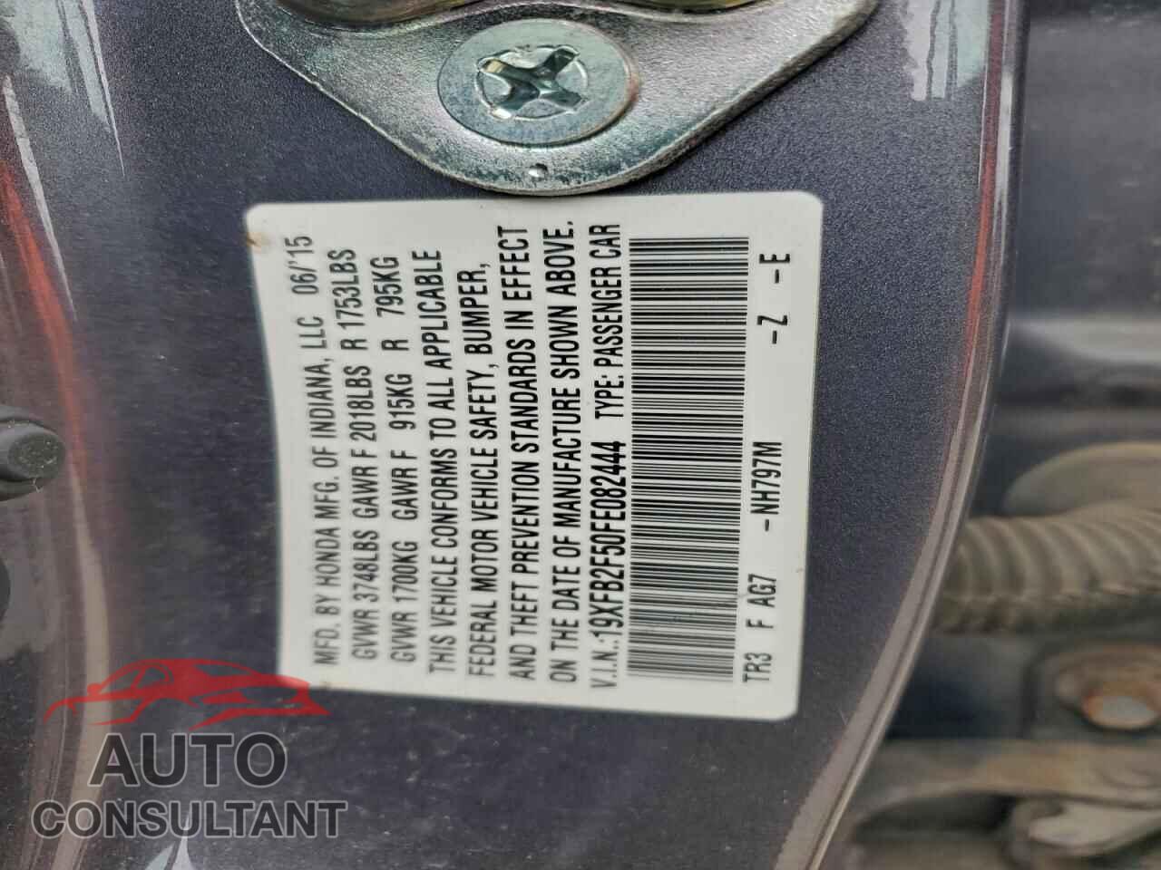 HONDA CIVIC 2015 - 19XFB2F50FE082444