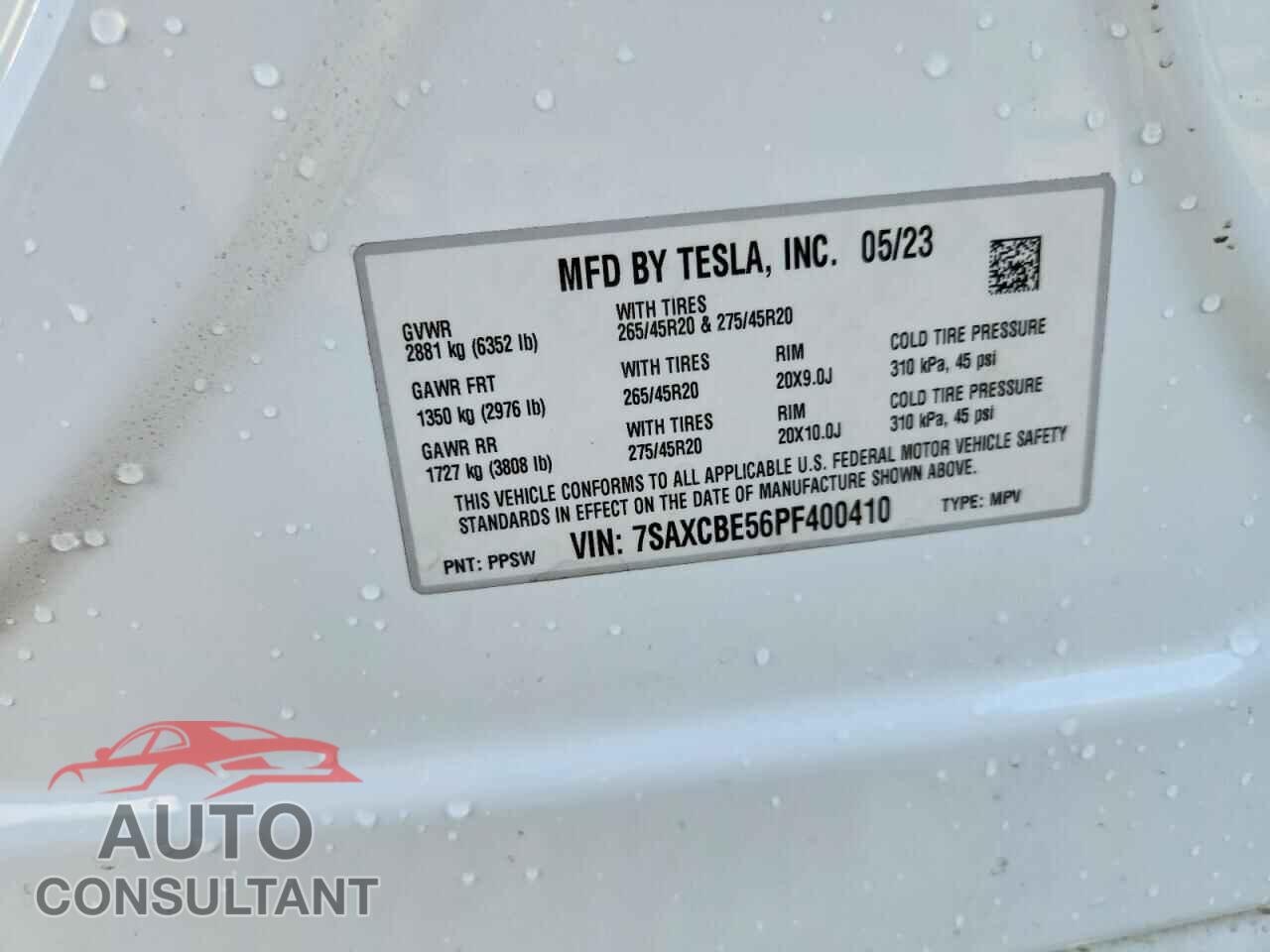 TESLA MODEL X 2023 - 7SAXCBE56PF400410