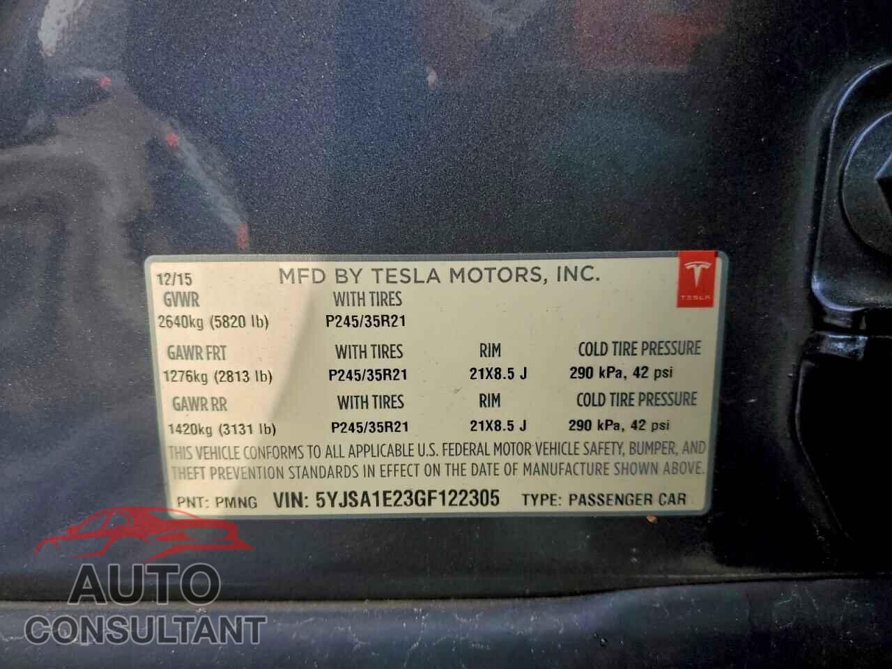 TESLA MODEL S 2016 - 5YJSA1E23GF122305