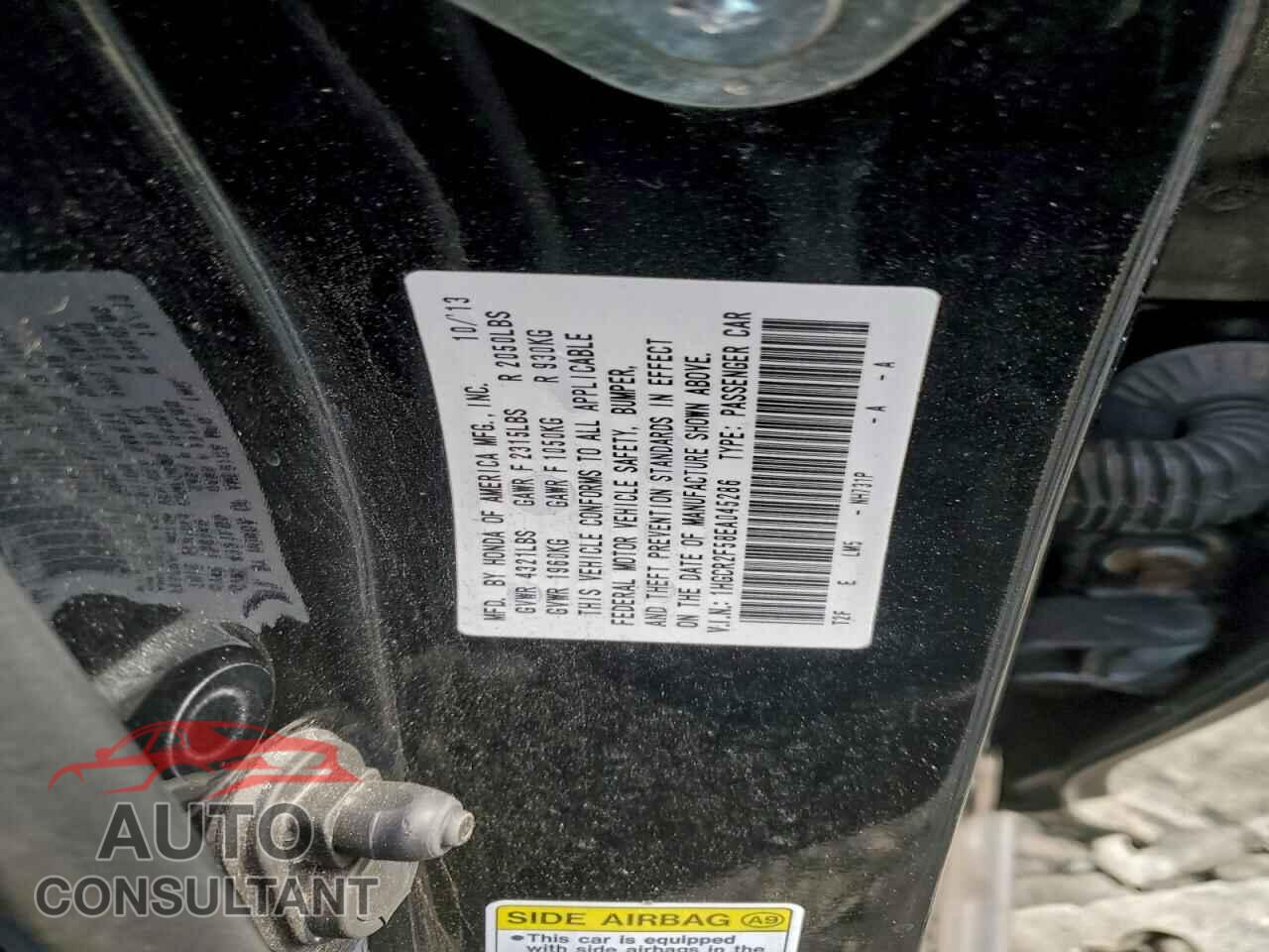 HONDA ACCORD 2014 - 1HGCR2F58EA045286
