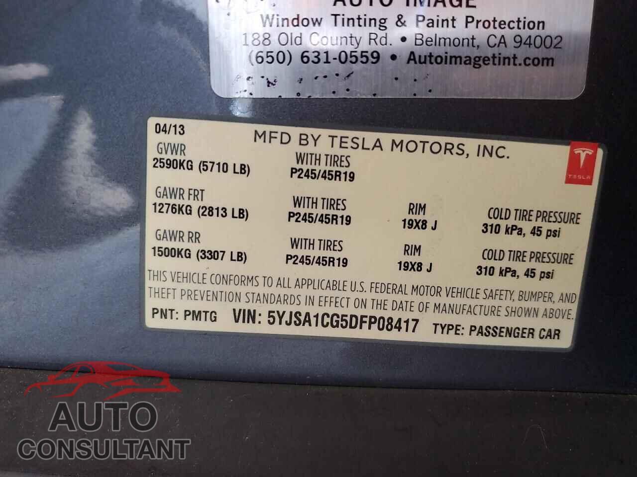 TESLA MODEL S 2013 - 5YJSA1CG5DFP08417