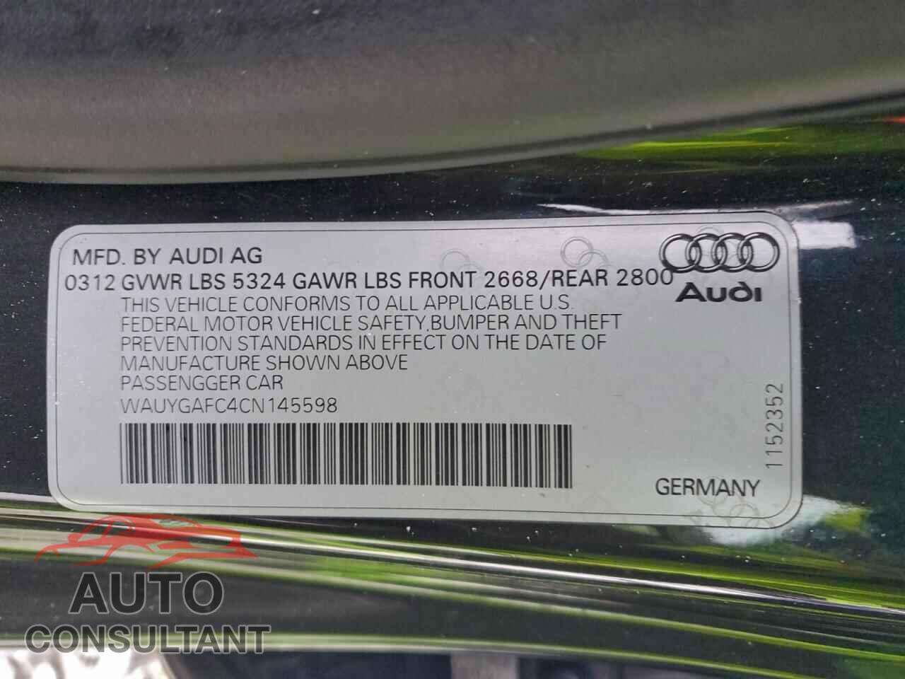 AUDI A7 2012 - WAUYGAFC4CN145598