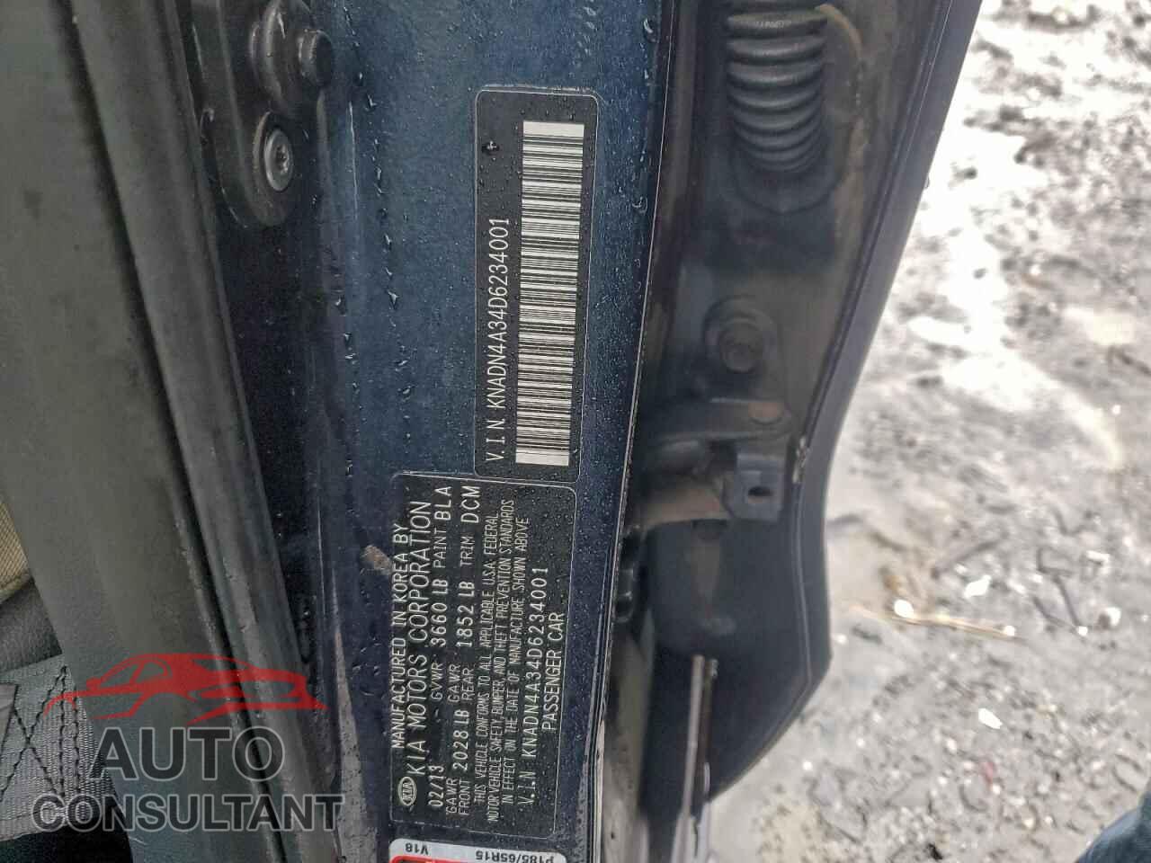 KIA RIO 2013 - KNADN4A34D6234001
