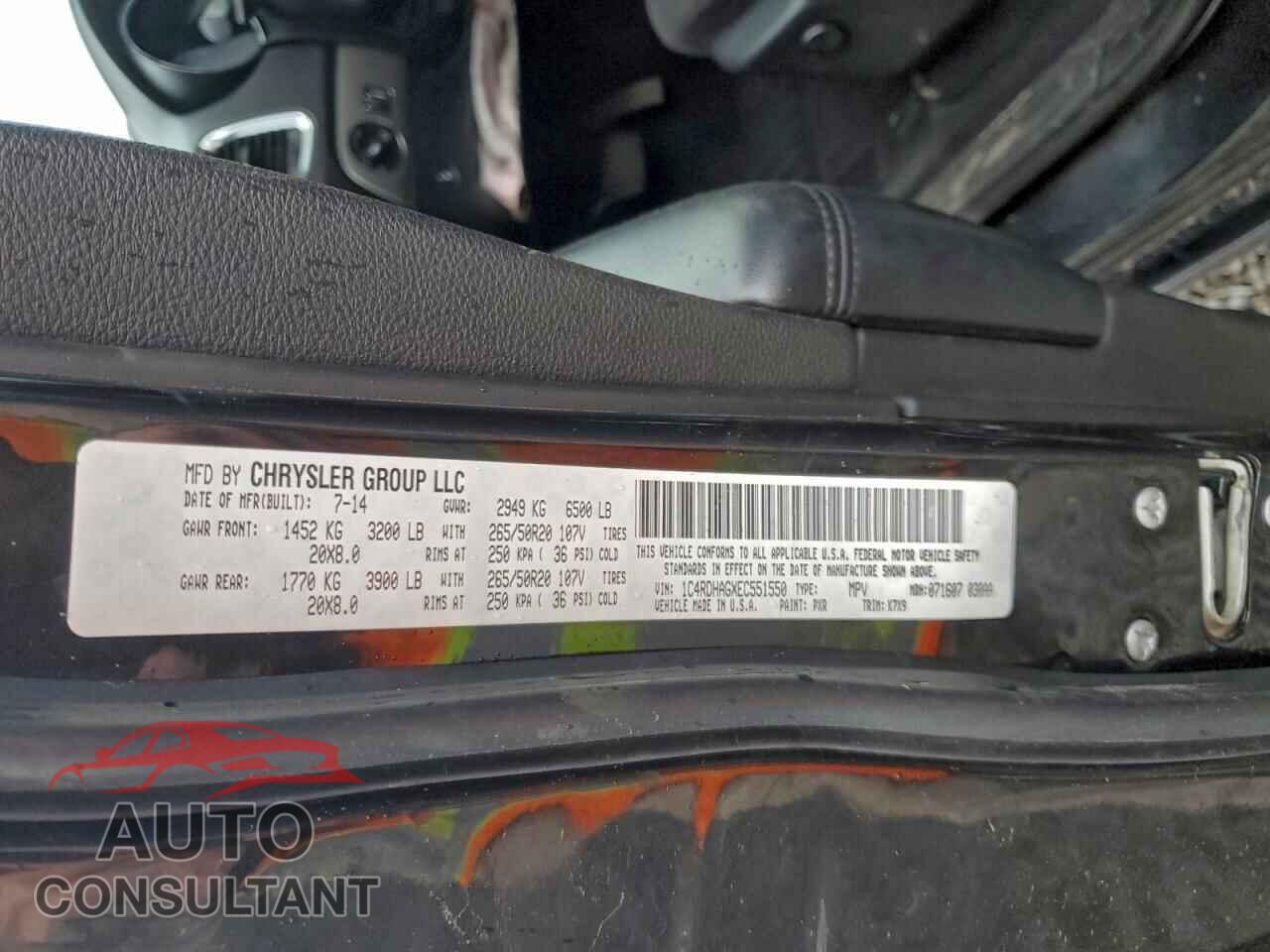 DODGE DURANGO 2014 - 1C4RDHAGXEC551550