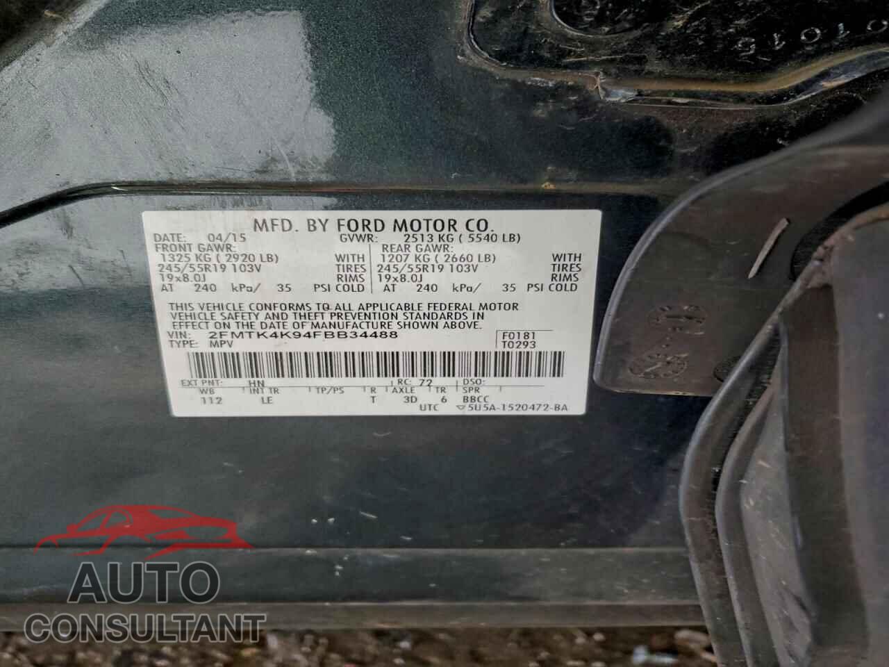 FORD EDGE 2015 - 2FMTK4K94FBB34488