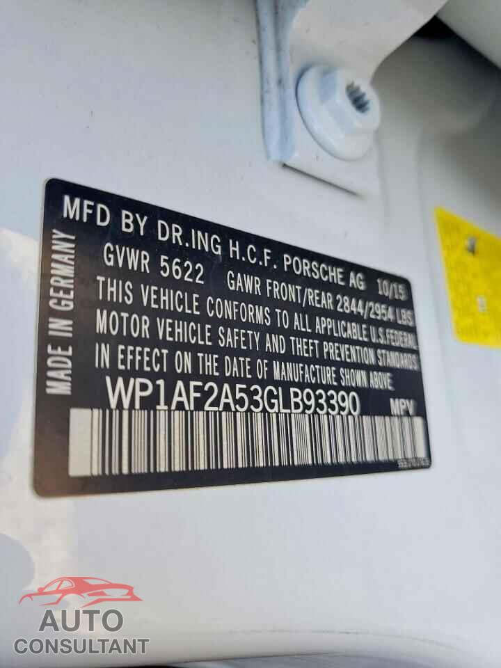 PORSCHE MACAN 2016 - WP1AF2A53GLB93390