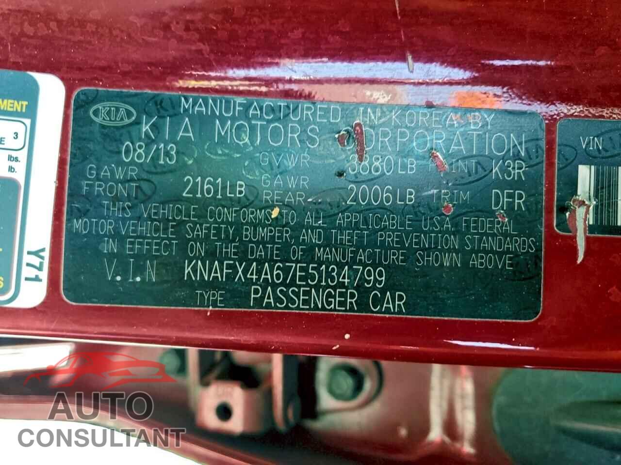 KIA FORTE 2014 - KNAFX4A67E5134799