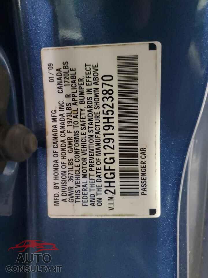 HONDA CIVIC 2009 - 2HGFG12919H523870