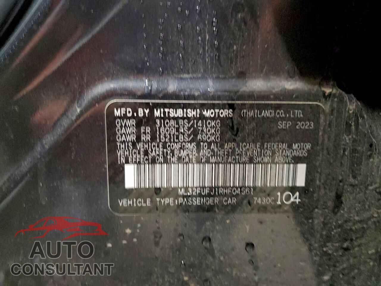 MITSUBISHI MIRAGE 2024 - ML32FUFJ1RHF04561
