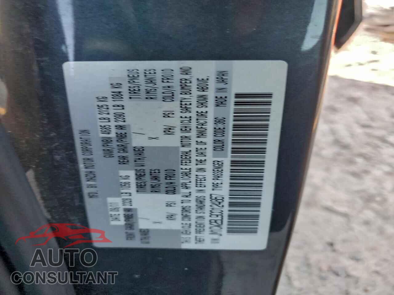 MAZDA 5 2012 - JM1CW2BL9C0124867
