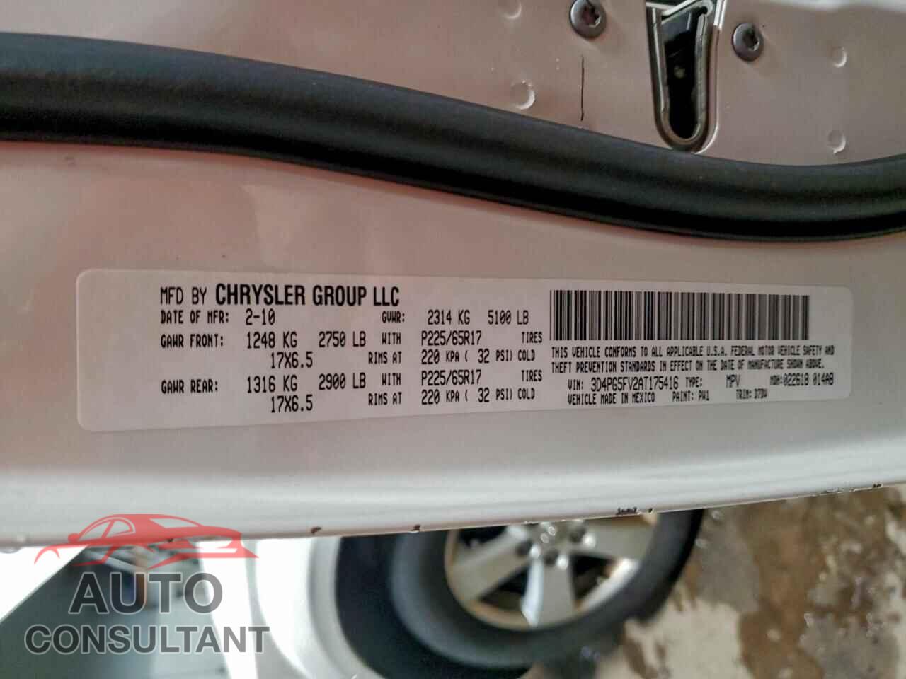 DODGE JOURNEY 2010 - 3D4PG5FV2AT175416