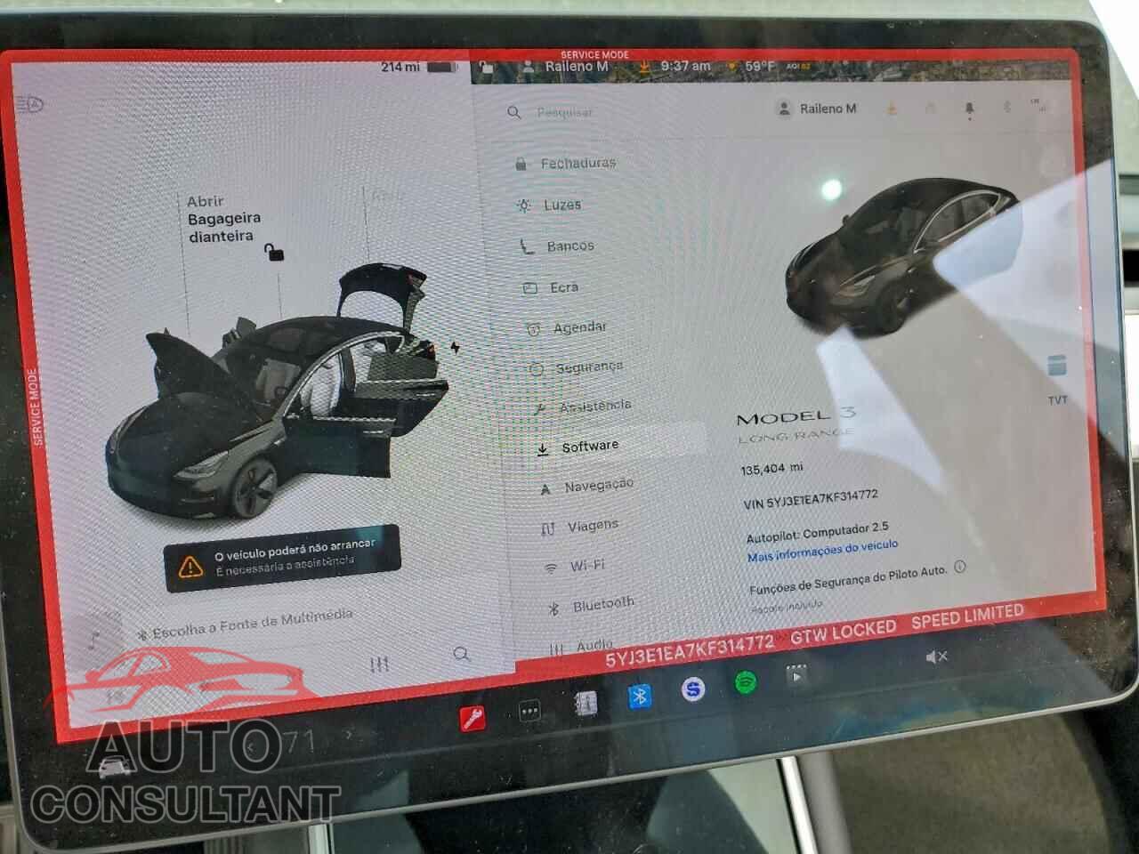 TESLA MODEL 3 2019 - 5YJ3E1EA7KF314772
