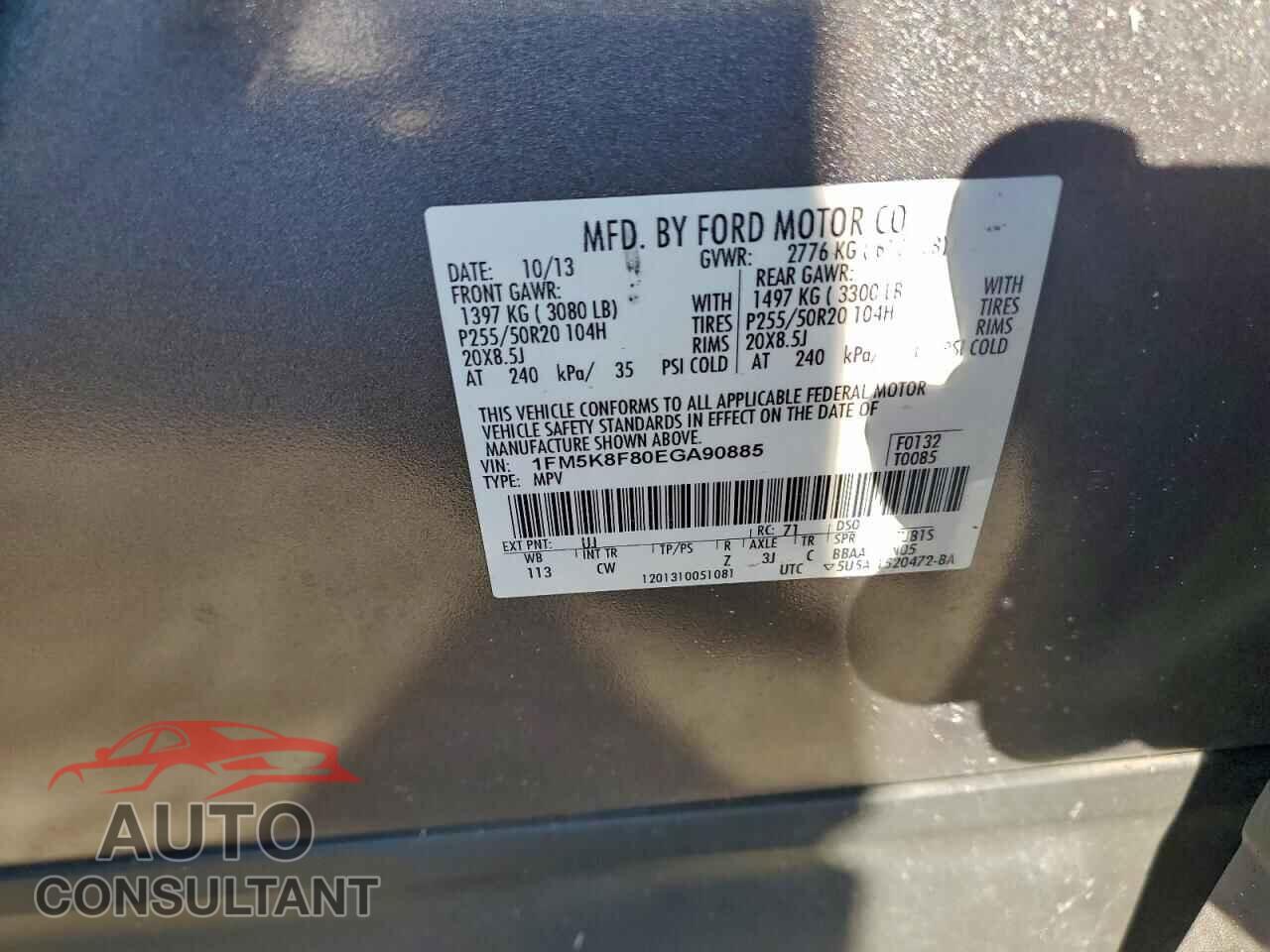 FORD EXPLORER 2014 - 1FM5K8F80EGA90885