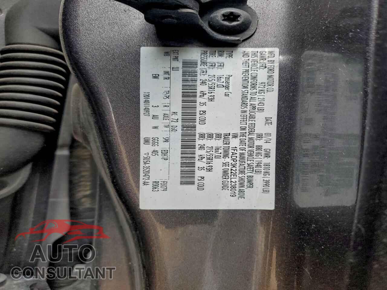 FORD FOCUS 2014 - 1FADP3K22EL238019
