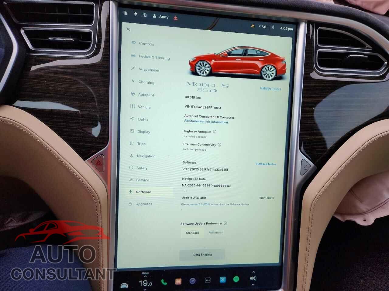 TESLA MODEL S 2015 - 5YJSA1E28FF111914