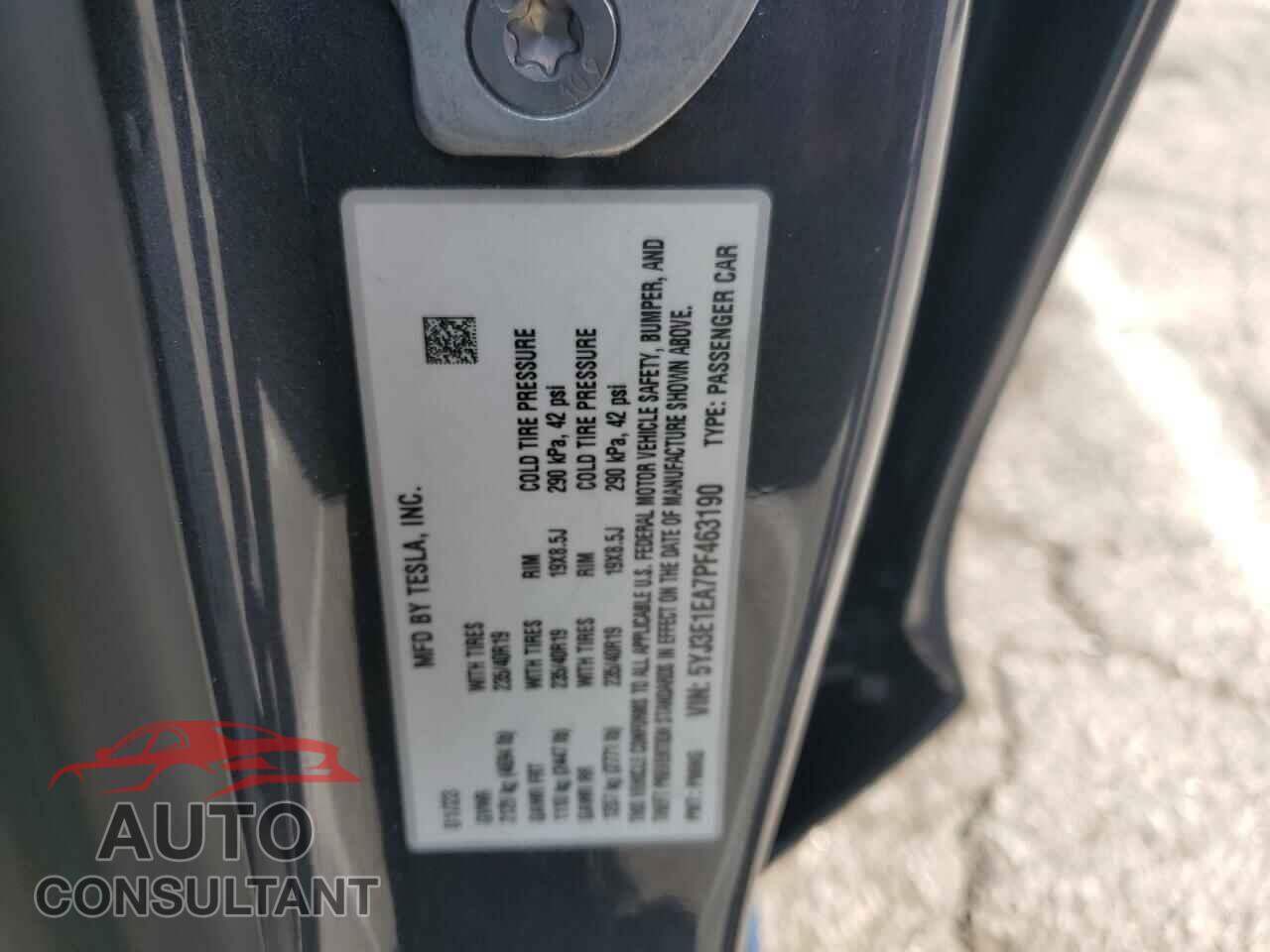 TESLA MODEL 3 2023 - 5YJ3E1EA7PF463190
